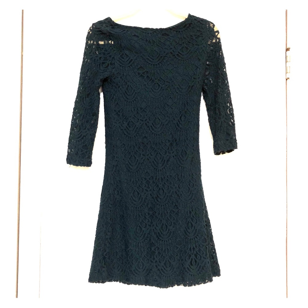 Emerald green lace dress